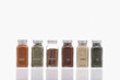 Studio shot of labeled spice jars