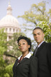 African business people near capitol building