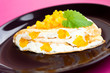 Pancake stuffed with cottage cheese Pancake stuffed with cottage cheese