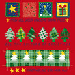 Set of tartan christmas trees