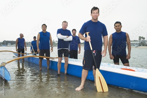 Photo: Outrigger canoeing team, group portrait Outrigger canoeing team, group portrait