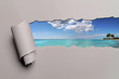 Torn Paper With Caribbean background Torn Paper With Caribbean background