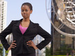 Confident African businesswoman with hands on hips