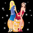 Beautiful girls and a disco ball.
