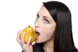 Produce - fruit woman with pear
