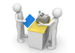 Paying by credit card on cash desk - Finance collection