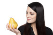 Produce - fruit woman with pear