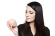 Produce - fruit woman with peach
