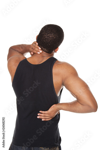 Photo: man - back and neck pain man - back and neck pain