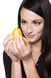 Produce - fruit woman with pear
