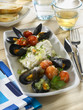 turbot cuit à la vapeur avec des moules