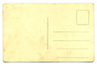 one empty blank vintage post card isolated on white background.