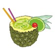 fully editable vector illustration of pineapple cocktail fully editable vector illustration of pineapple cocktail