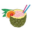 fully editable vector illustration of pineapple cocktail fully editable vector illustration of pineapple cocktail