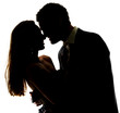 Beautiful young couple about to kiss each other
