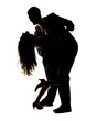 Beautiful young couple dancing tango