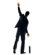 Young male business executive with hands outstretched