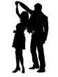 Sweet young couple dancing happily