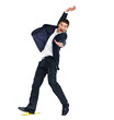 When you never expect it - Businessman slipping on a banana peel