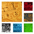 set of circuit board parts, vector