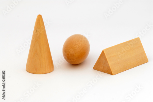 Photo: Wooden Blocks - cone, oval, prisms Wooden Blocks - cone, oval, prisms