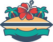 Vector: Surfing label Surfing label