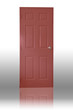 Red wood door with reflect