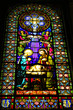 stained-glass window in Basilica at the Montserrat Monastery