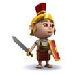 3d Soldier with sword drawn