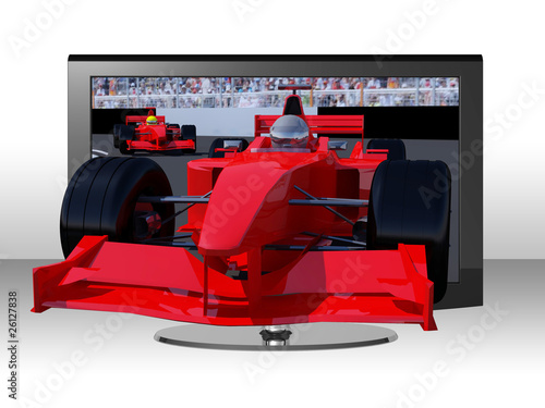 Illustration: 3D TV racing 3D TV racing
