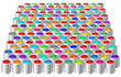 Cans with color paint
