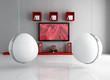 contemporary home theater with ball-chair contemporary home theater with ball-chair