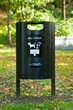 Dog waste station with instructions in the park Dog waste station with instructions in the park
