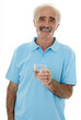 Senior holding a refreshing glass of water
