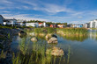 Satelite town around lake
