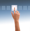 Photos : hand pressing one of the options