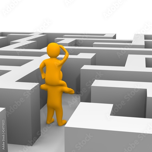 Illustration : Finding path through labyrinth. 3d rendered illustration. Finding path through labyrinth. 3d rendered illustration.