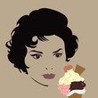 Vector: illustration femme avec glace illustration femme avec glace