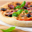 Closeup of delicious homemade pizza