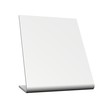 3D Blanko Tisch Schild - Weiss freigestellt 3D Blanko Tisch Schild - Weiss freigestellt