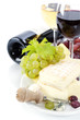 Grape, wine and cheese