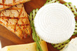grilled salmon and french cheeses