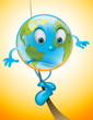 Illustration of Earth balanced on a rope