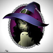Vintage illustration of a sexy witch