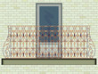 iron balcony against wall background