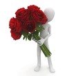 3d man with  flowers