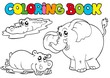 Coloring book with tropic animals 1