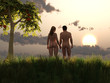 Adam and Eve in eden