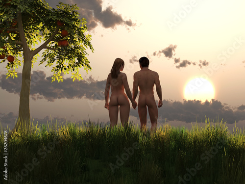 Illustration: Adam and Eve in eden Adam and Eve in eden