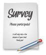 Paper & Pencil Illustration "Survey - Please participate!"